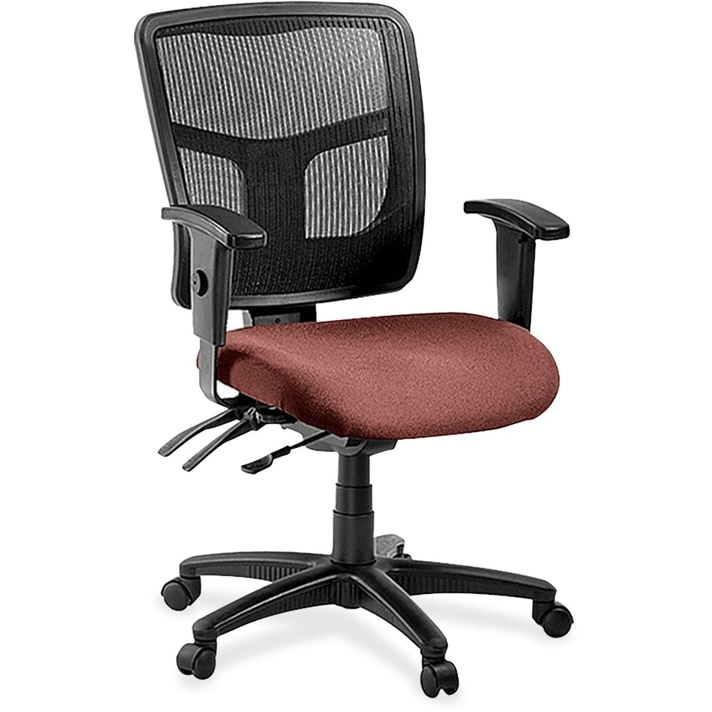 Lorell ErgoMesh Series Managerial Mesh Mid - Back Chair with Adjustable Arms and Casters 17" - 20.9"H (LLR - LLR86201X) - SchoolOutlet