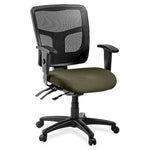 Lorell ErgoMesh Series Managerial Mesh Mid - Back Chair with Adjustable Arms and Casters 17
