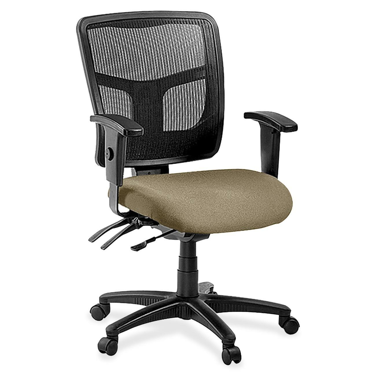 Lorell ErgoMesh Series Managerial Mesh Mid - Back Chair with Adjustable Arms and Casters 17" - 20.9"H (LLR - LLR86201X) - SchoolOutlet