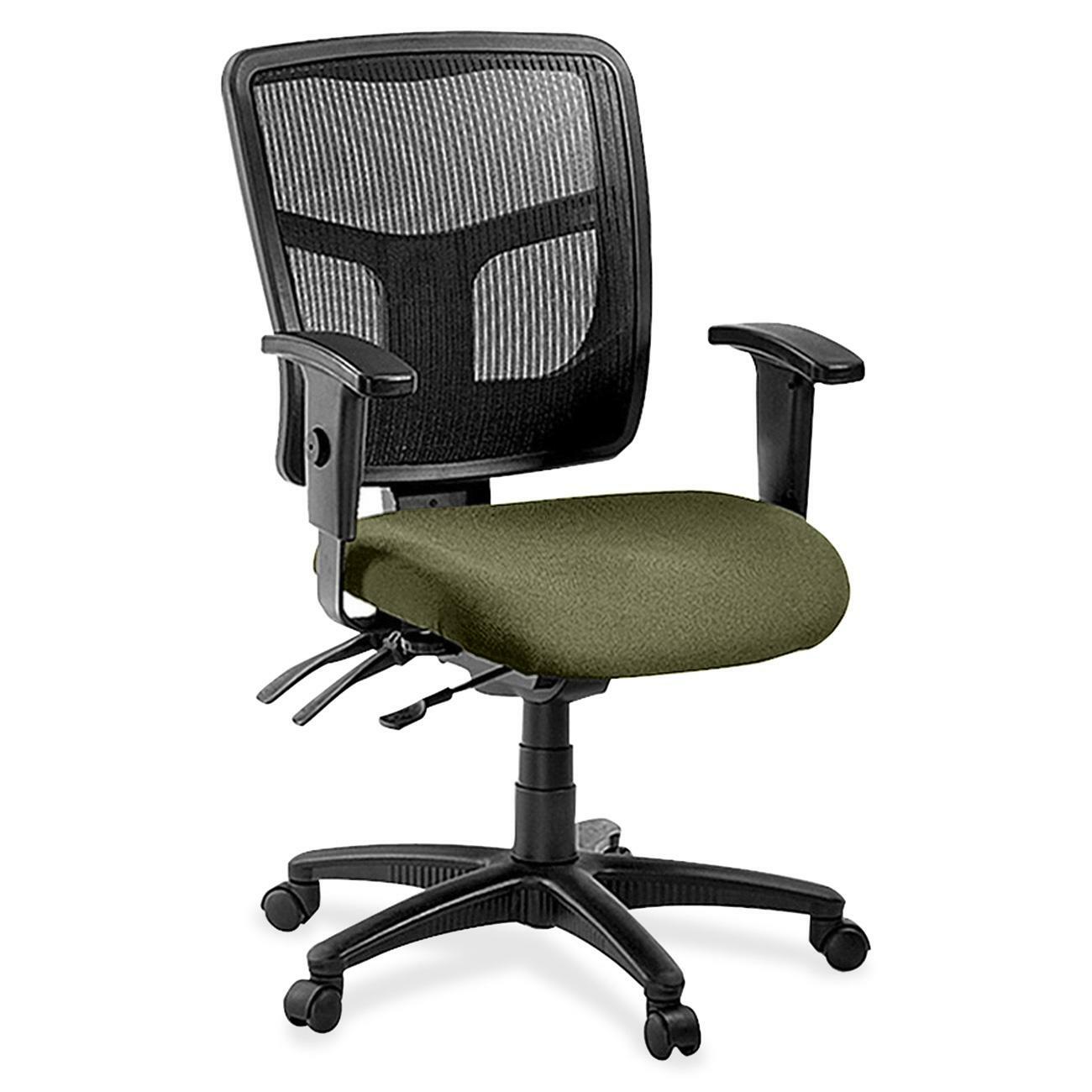 Lorell ErgoMesh Series Managerial Mesh Mid - Back Chair with Adjustable Arms and Casters 17" - 20.9"H (LLR - LLR86201X) - SchoolOutlet