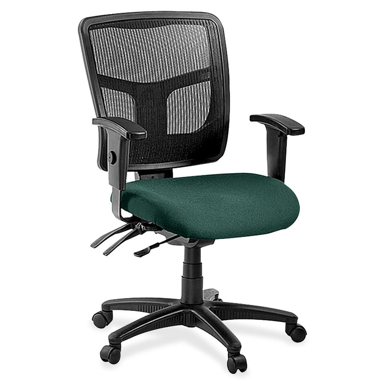 Lorell ErgoMesh Series Managerial Mesh Mid - Back Chair with Adjustable Arms and Casters 17" - 20.9"H (LLR - LLR86201X) - SchoolOutlet