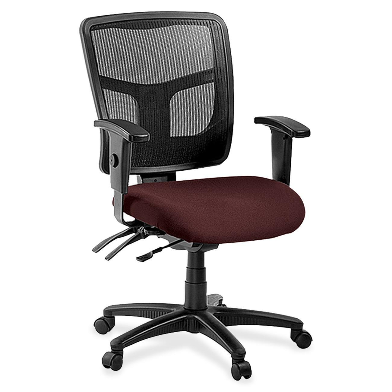 Lorell ErgoMesh Series Managerial Mesh Mid - Back Chair with Adjustable Arms and Casters 17" - 20.9"H (LLR - LLR86201X) - SchoolOutlet