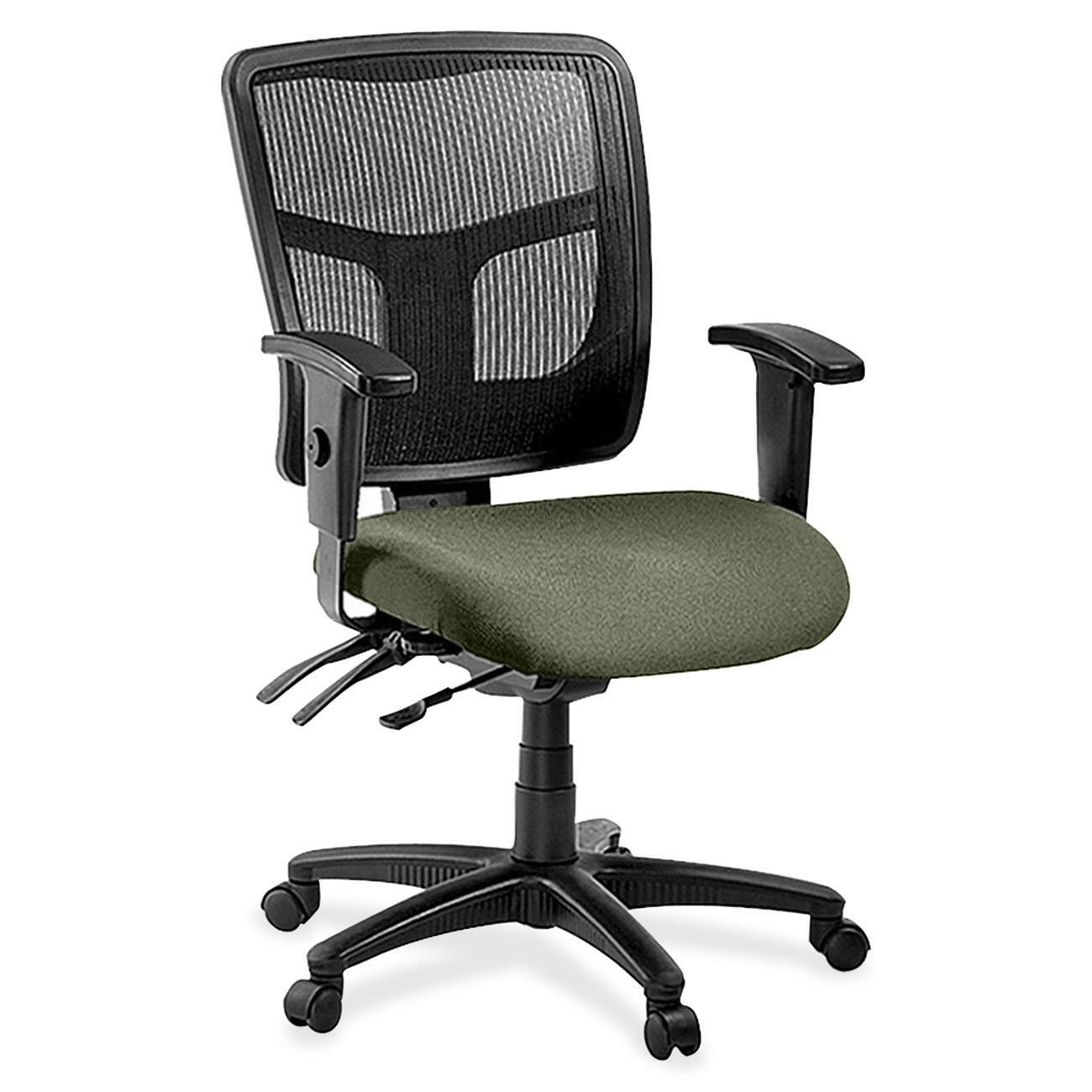 Lorell ErgoMesh Series Managerial Mesh Mid - Back Chair with Adjustable Arms and Casters 17" - 20.9"H (LLR - LLR86201X) - SchoolOutlet