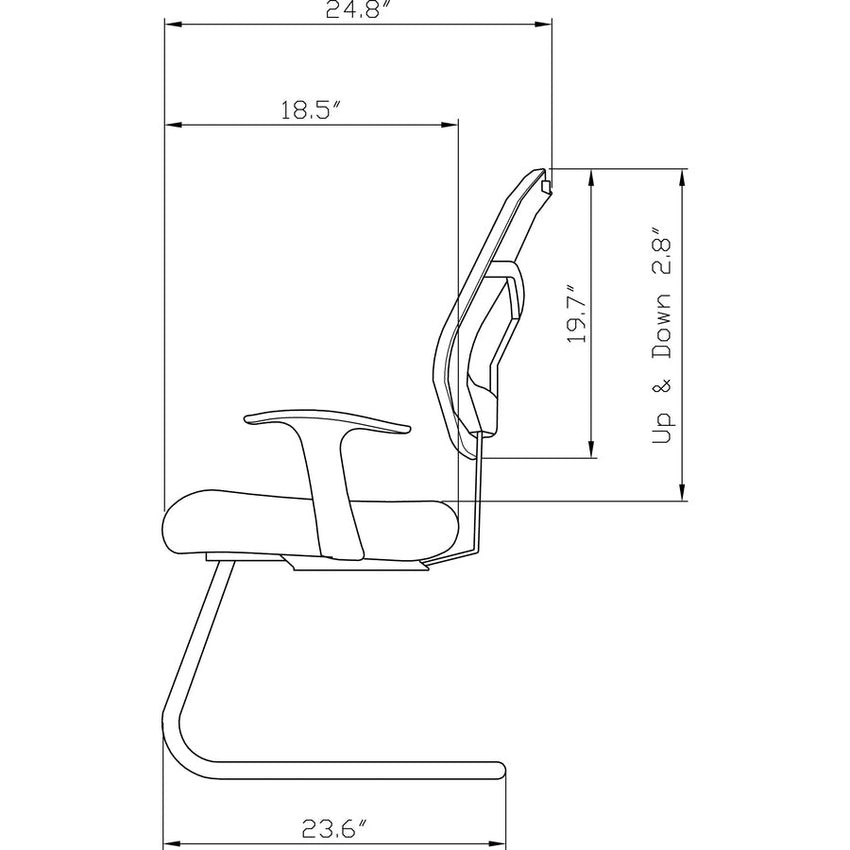 Lorell ErgoMesh Series Mesh Back Guest Chair with Arms and Cantilever Base (LLR - LLR86202X) - SchoolOutlet