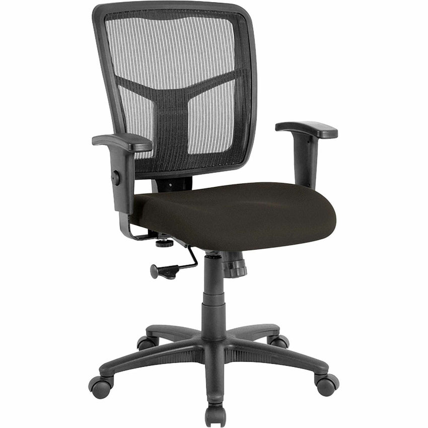 Lorell Ergomesh Managerial Mesh Mid - back Task Chair with Adjustable Arms and 5 - Star Base 17.7" - 21"H (LLR - LLR86209X) - SchoolOutlet