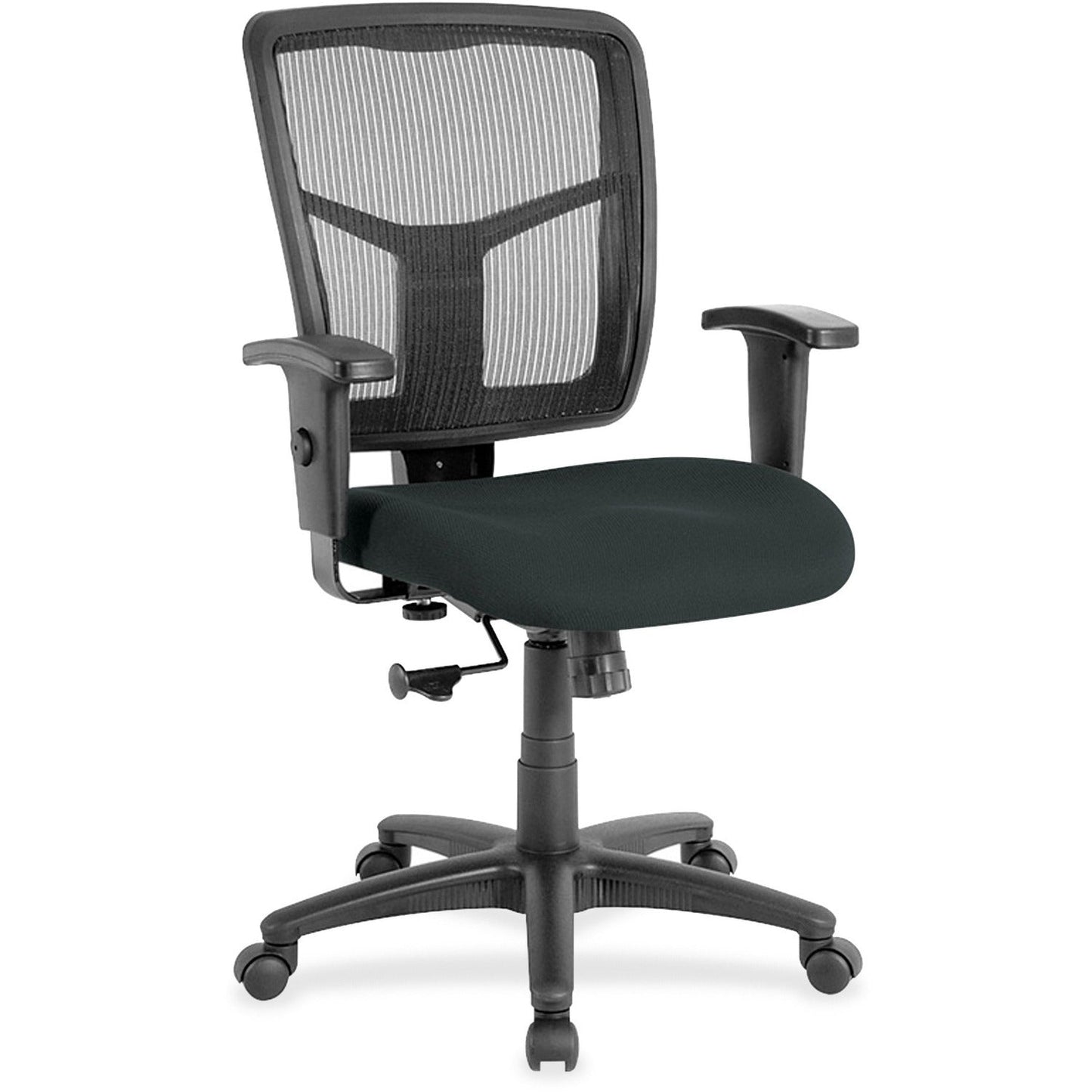 Lorell Ergomesh Managerial Mesh Mid - back Task Chair with Adjustable Arms and 5 - Star Base 17.7" - 21"H (LLR - LLR86209X) - SchoolOutlet