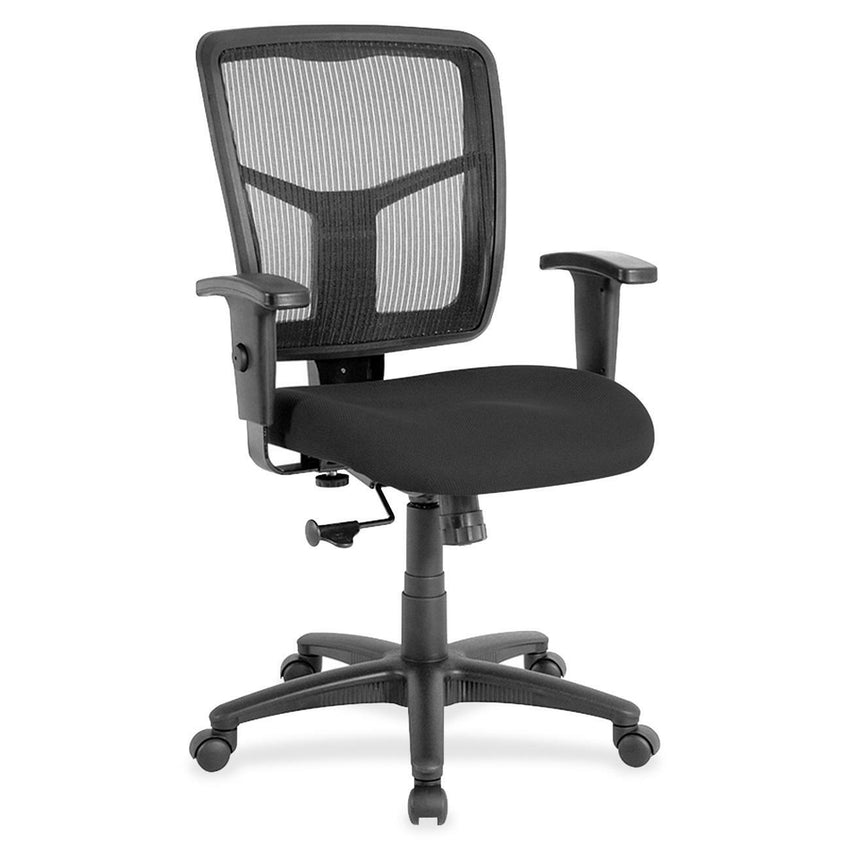 Lorell Ergomesh Managerial Mesh Mid - back Task Chair with Adjustable Arms and 5 - Star Base 17.7" - 21"H (LLR - LLR86209X) - SchoolOutlet