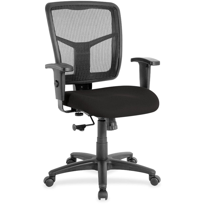 Lorell Ergomesh Managerial Mesh Mid - back Task Chair with Adjustable Arms and 5 - Star Base 17.7" - 21"H (LLR - LLR86209X) - SchoolOutlet