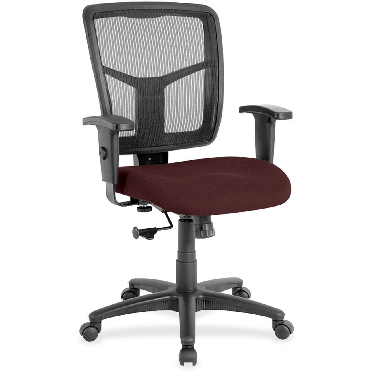 Lorell Ergomesh Managerial Mesh Mid - back Task Chair with Adjustable Arms and 5 - Star Base 17.7" - 21"H (LLR - LLR86209X) - SchoolOutlet