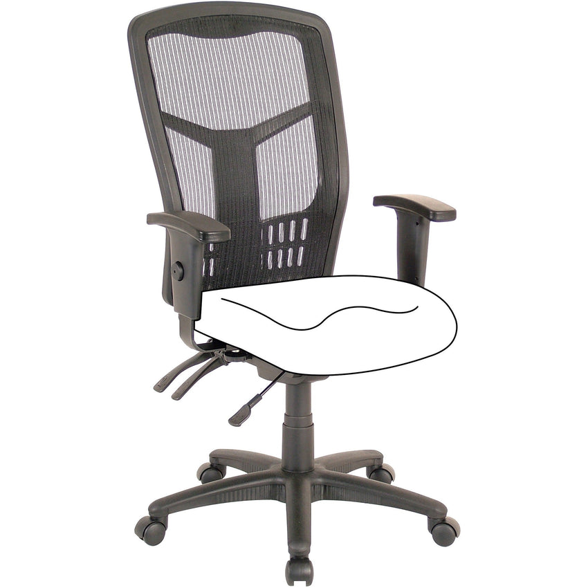 Lorell Ergomesh Executive Mesh High - Back Chair Frame Adjustable Arms and Swivel (LLR - LLR86210) - SchoolOutlet