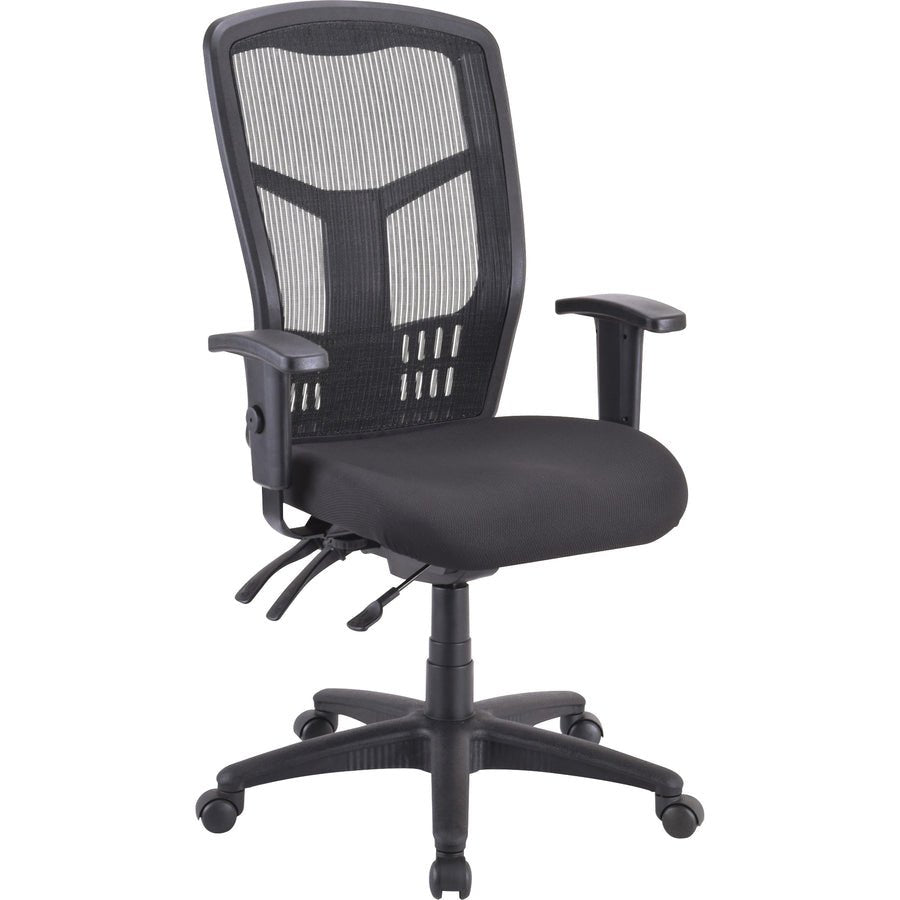 Lorell Ergomesh Executive Mesh High - Back Chair Frame Adjustable Arms and Swivel (LLR - LLR86210) - SchoolOutlet