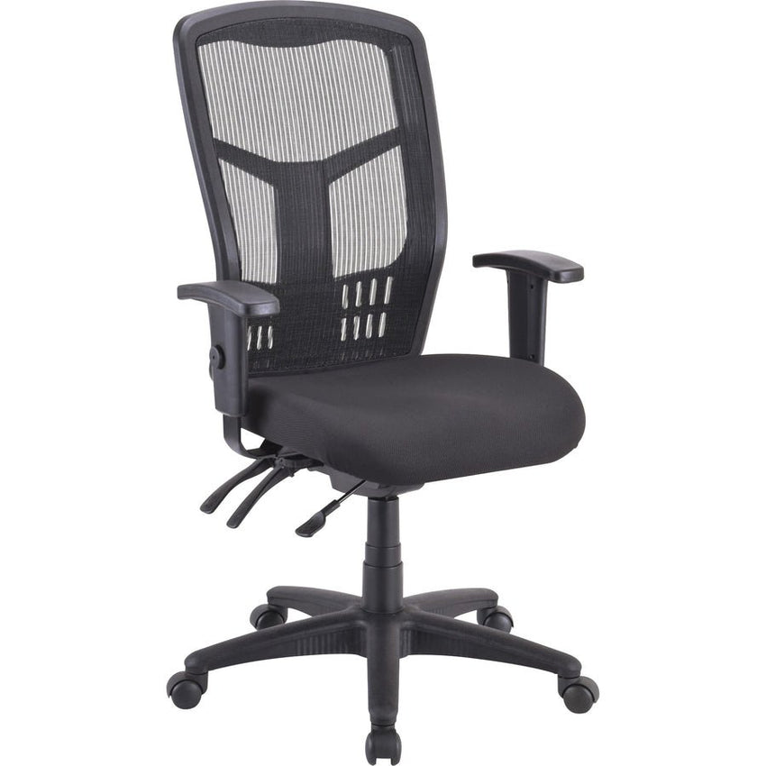 Lorell Ergomesh Executive Mesh High - Back Chair Frame Adjustable Arms and Swivel (LLR - LLR86210) - SchoolOutlet