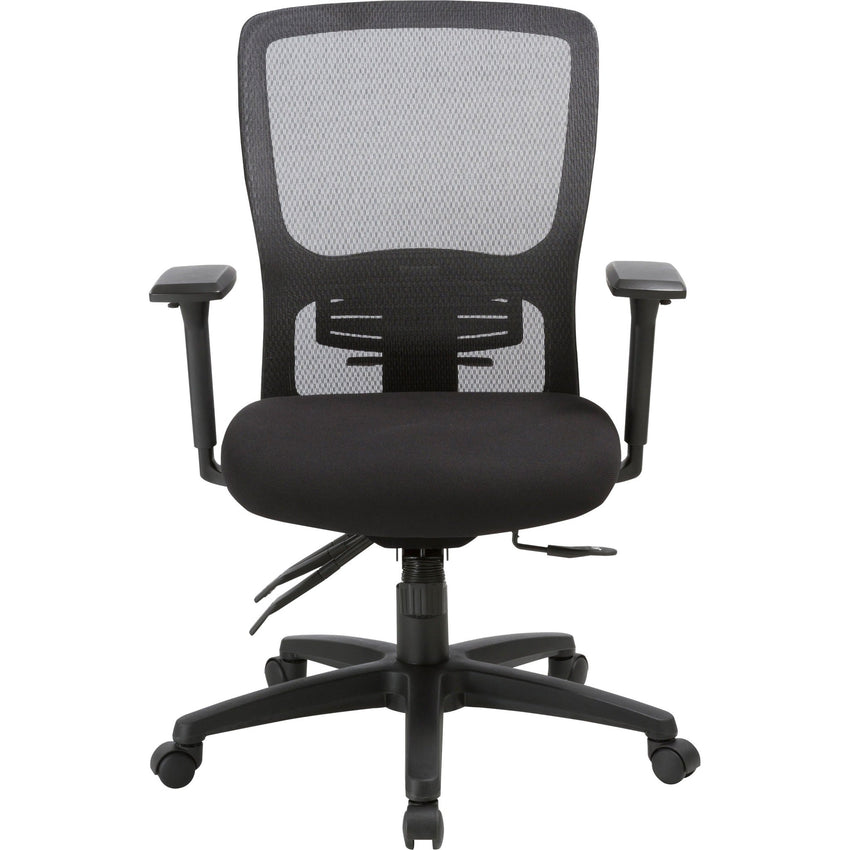 Lorell Ratchet High - Back Mesh Executive Chair with Adjustable Lumbar Support 18.50" - 21.80"H (LLR - LLR86220) - SchoolOutlet