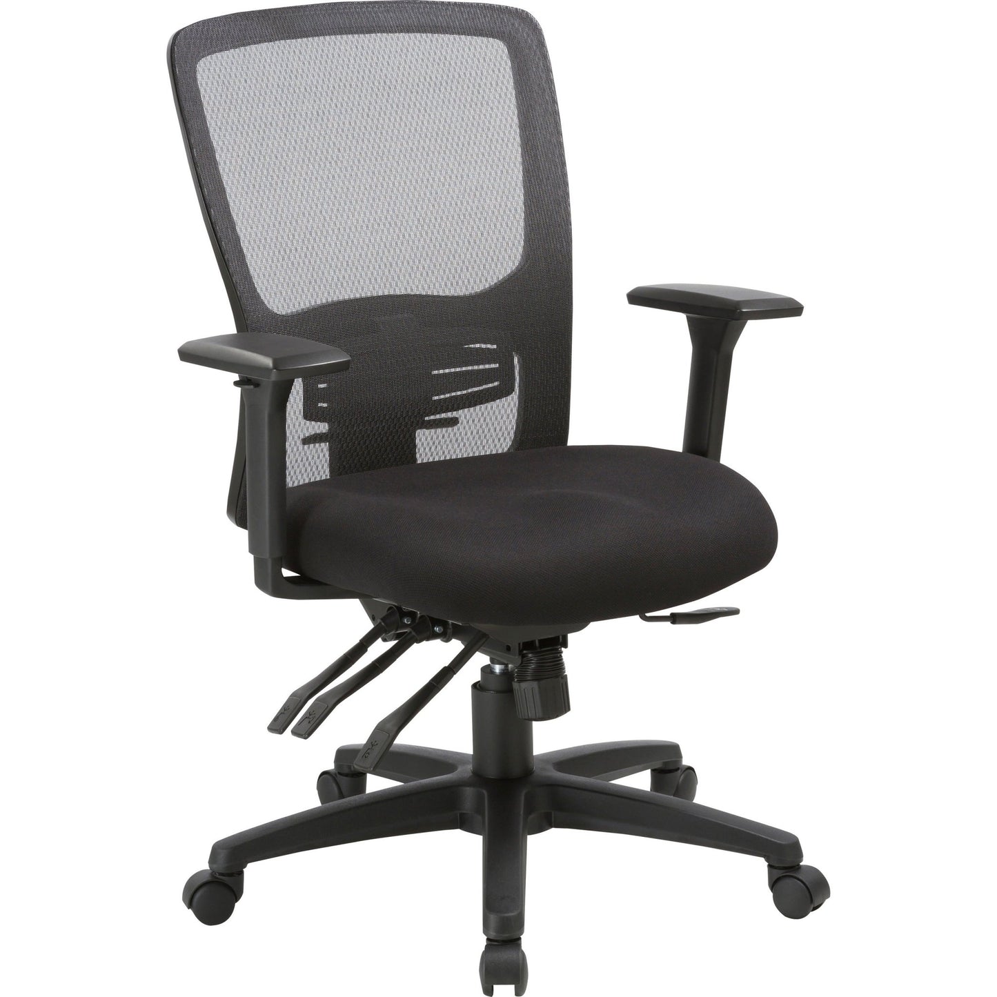 Lorell Ratchet High - Back Mesh Executive Chair with Adjustable Lumbar Support 18.50" - 21.80"H (LLR - LLR86220) - SchoolOutlet