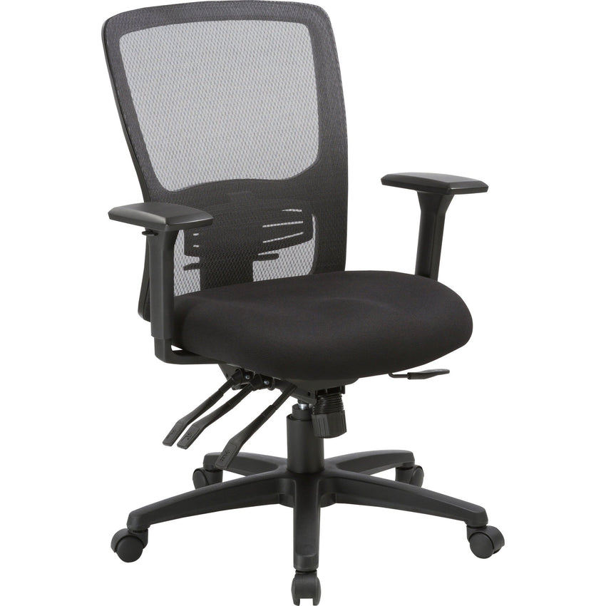 Lorell Ratchet High - Back Mesh Executive Chair with Adjustable Lumbar Support 18.50" - 21.80"H (LLR - LLR86220) - SchoolOutlet
