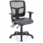 Lorell Executive Antimicrobial Mid - Back Mesh Office Chair with Adjustable Arms 17 - 20.90 