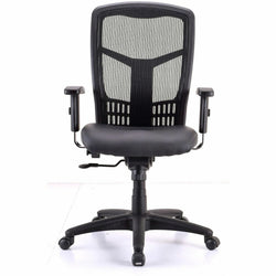 Lorell Executive High-Back Swivel Mesh Office Chair with Antimicrobial Vinyl Seat 18 - 21.50 "H (LLR-LLR86245)