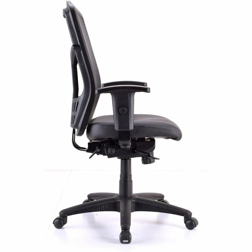 Lorell Executive High - Back Swivel Mesh Office Chair with Antimicrobial Vinyl Seat 18 - 21.50 "H (LLR - LLR86245) - SchoolOutlet