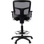 Lorell Ratchet Back Mesh Mid - Back Drafting Stool with Adjustable Arms and Footring 25 - 35.40