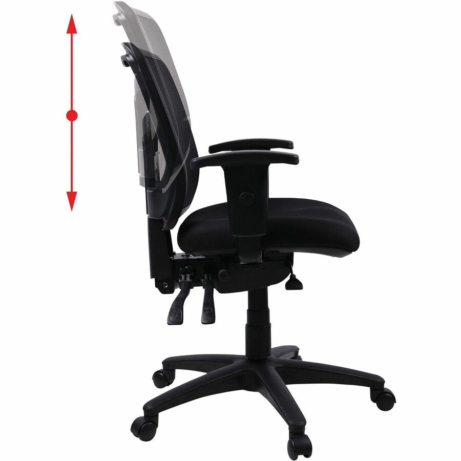 Lorell Ergomesh Swivel Mesh Mid - Back Office Chair with Adjustable Arms 18 - 21.66"H (LLR - LLR86802) - SchoolOutlet