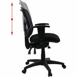Lorell Ergomesh Swivel Mesh Mid - Back Office Chair with Adjustable Arms 18 - 21.66