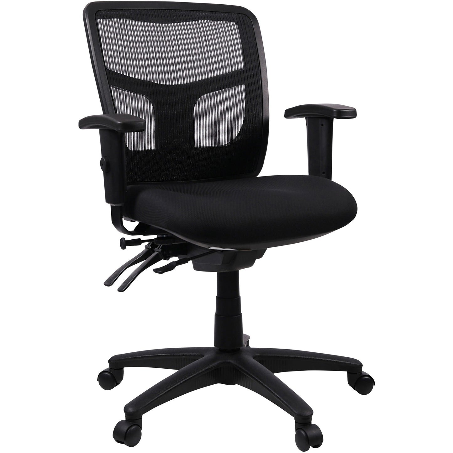 Lorell Ergomesh Swivel Mesh Mid - Back Office Chair with Adjustable Arms 18 - 21.66"H (LLR - LLR86802) - SchoolOutlet