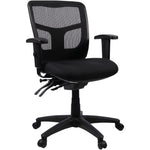 Lorell Ergomesh Swivel Mesh Mid - Back Office Chair with Adjustable Arms 18 - 21.66