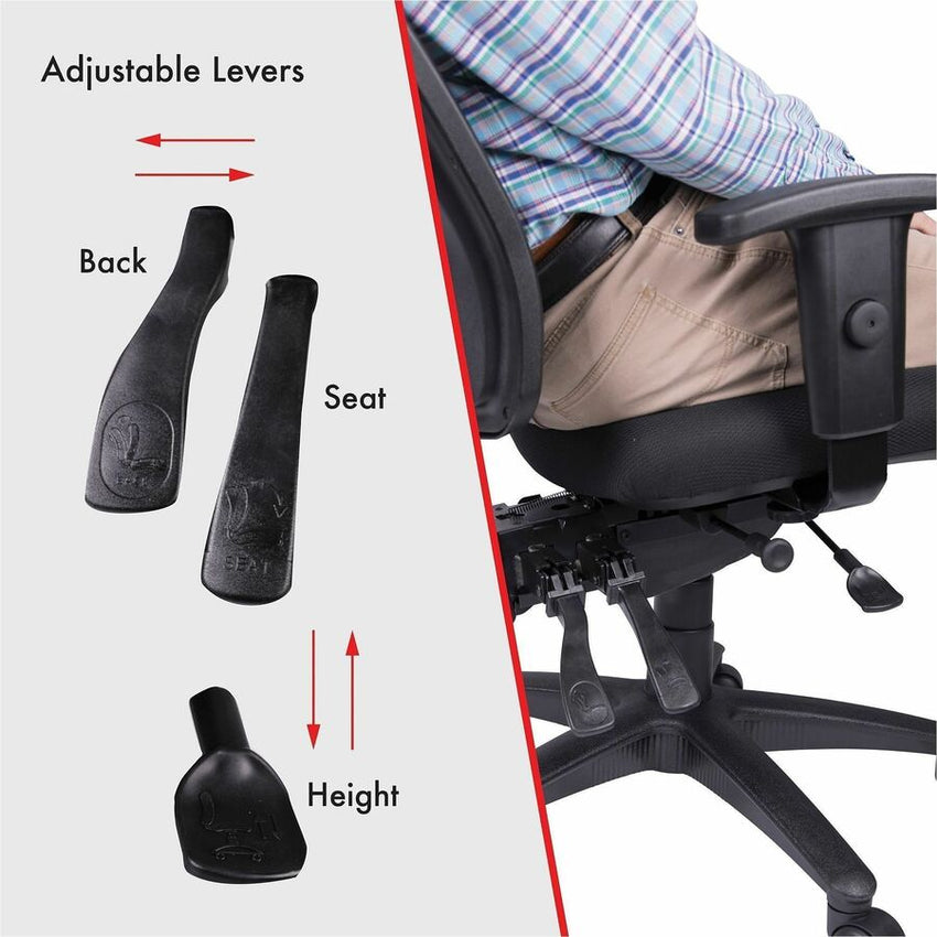 Lorell Ergomesh Swivel Mesh Mid - Back Office Chair with Adjustable Arms 18 - 21.66"H (LLR - LLR86802) - SchoolOutlet