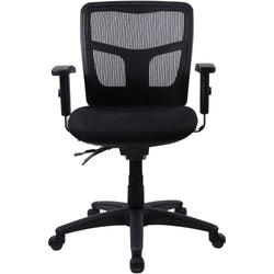 Lorell Ergomesh Swivel Mesh Mid-Back Office Chair with Adjustable Arms 18 - 21.66"H (LLR-LLR86802)