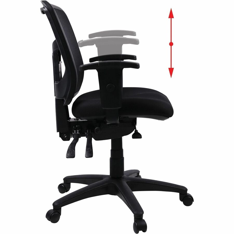Lorell Ergomesh Swivel Mesh Mid - Back Office Chair with Adjustable Arms 18 - 21.66"H (LLR - LLR86802) - SchoolOutlet