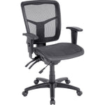 Lorell Mid - Back Mesh Swivel Office Chair with Adjustable Arms 17 - 21