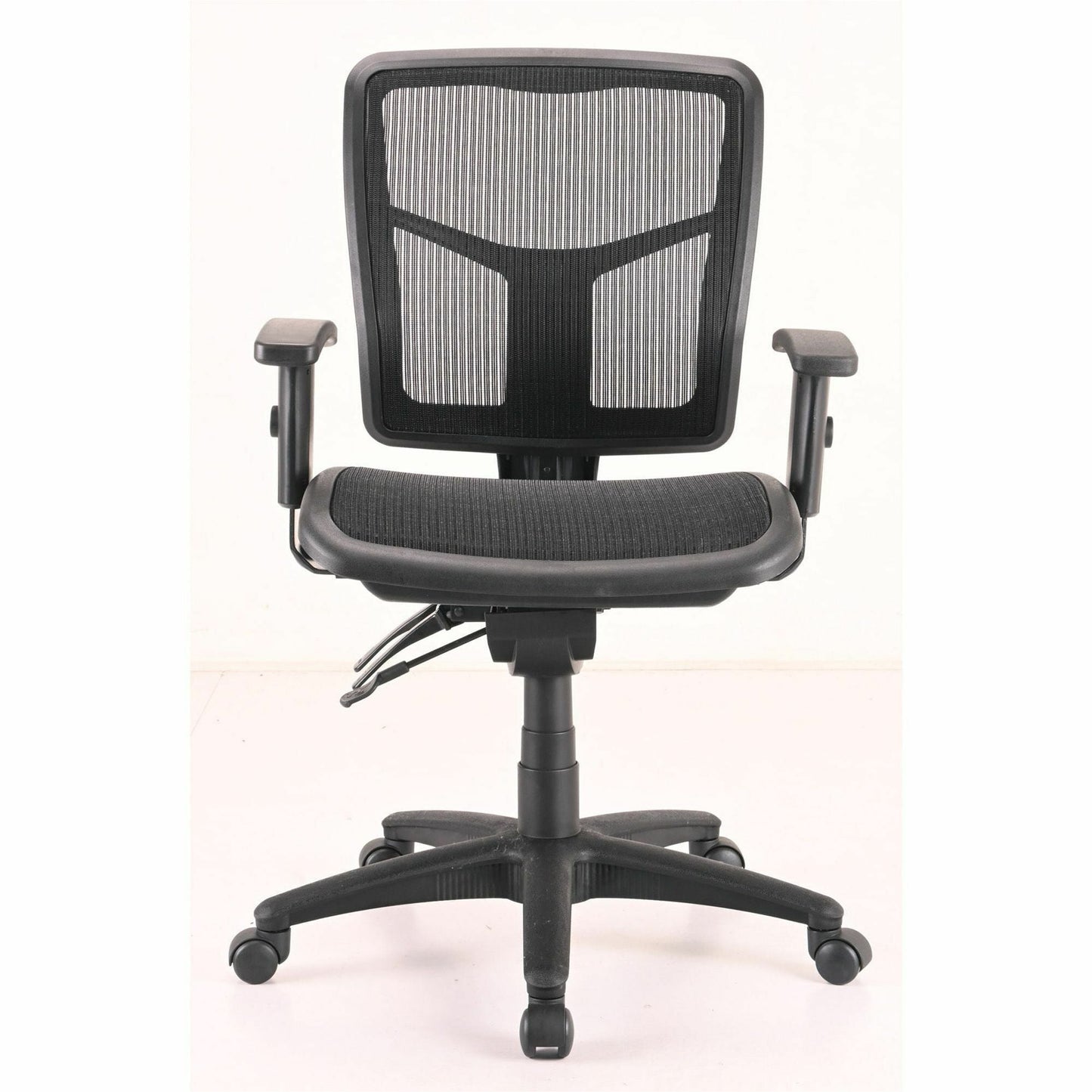 Lorell Mid - Back Mesh Swivel Office Chair with Adjustable Arms 17 - 21"H (LLR - LLR86904) - SchoolOutlet