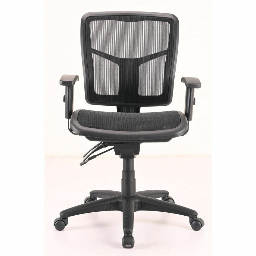 Lorell Mid - Back Mesh Swivel Office Chair with Adjustable Arms 17 - 21"H (LLR - LLR86904) - SchoolOutlet