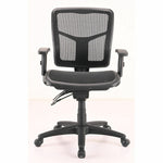 Lorell Mid - Back Mesh Swivel Office Chair with Adjustable Arms 17 - 21