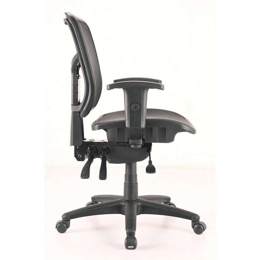 Lorell Mid - Back Mesh Swivel Office Chair with Adjustable Arms 17 - 21"H (LLR - LLR86904) - SchoolOutlet