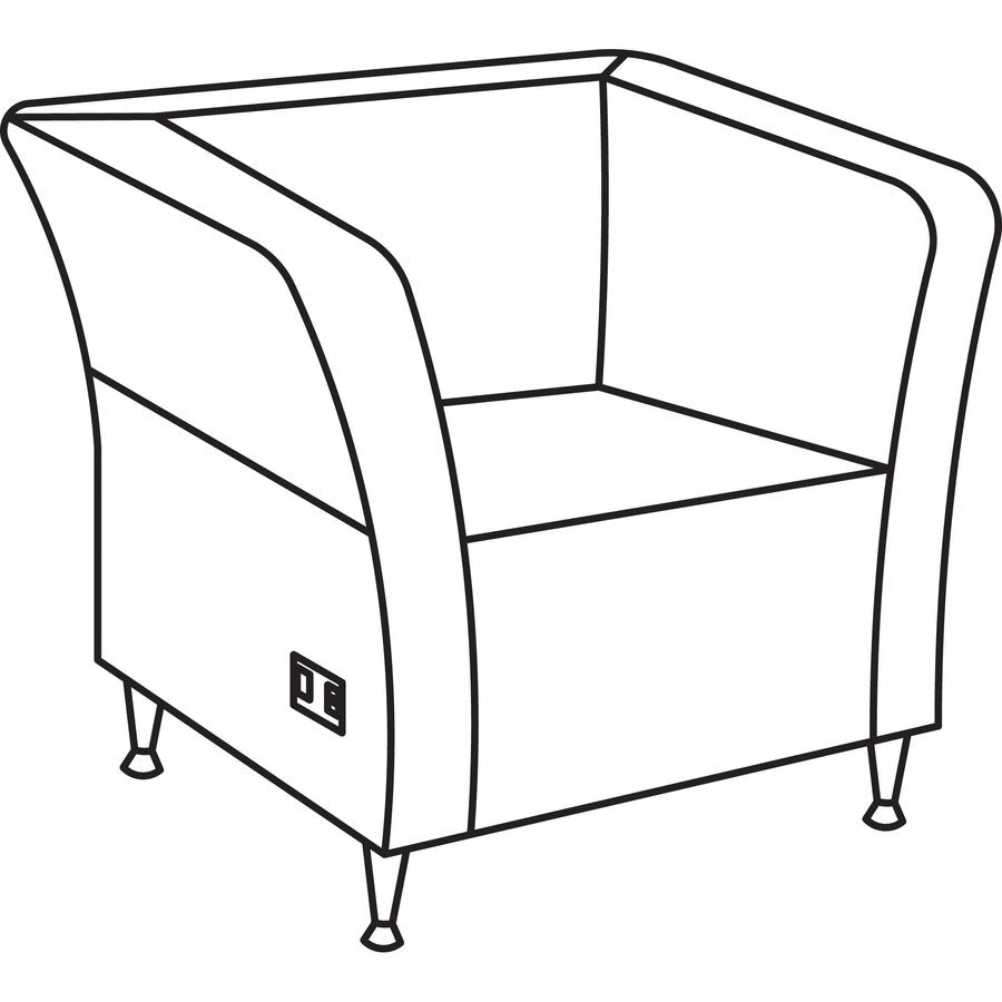 Lorell Fuze Modular Series Square Lounge Chair with Built - In Power and USB Ports17.75"H (LLR - LLR86916) - SchoolOutlet