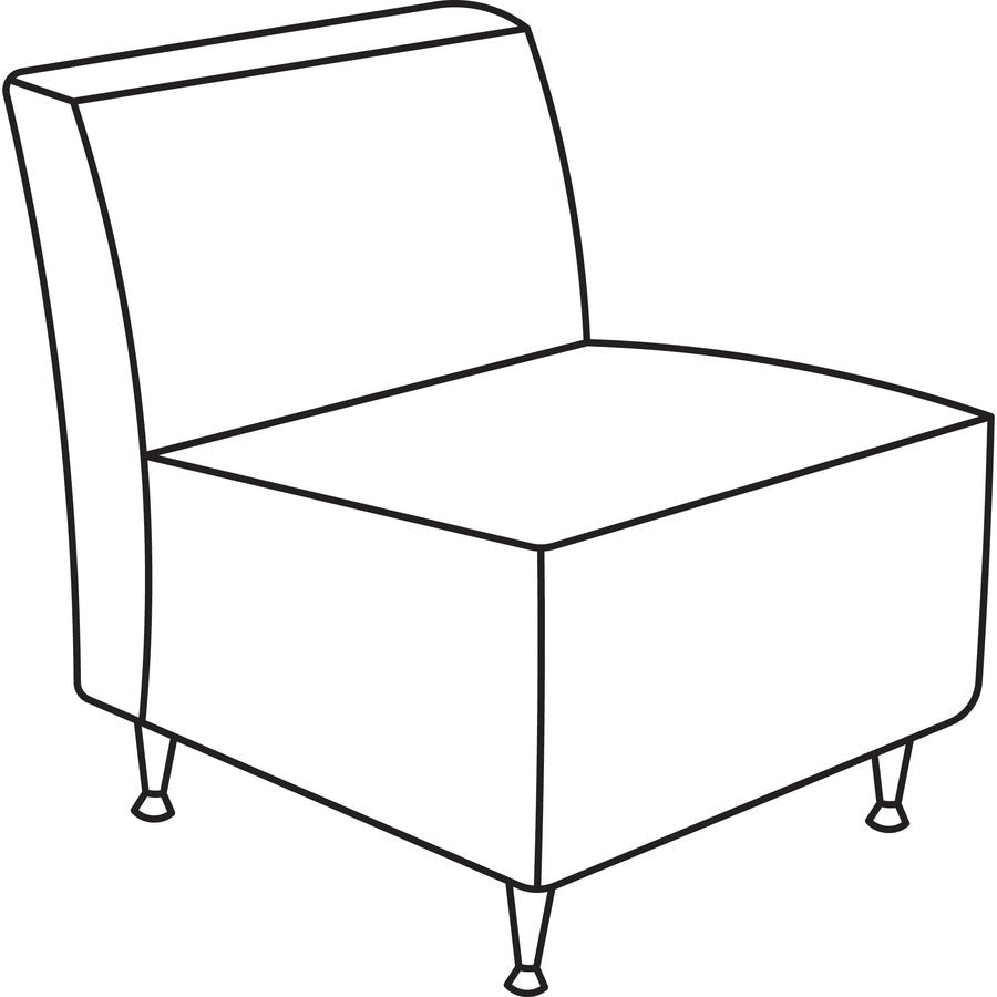 Lorell Fuze Modular Series Armless Lounge Chair with Leather Upholstery - 17.75"H (LLR - LLR86917) - SchoolOutlet