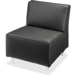 Lorell Fuze Modular Series Armless Lounge Chair with Leather Upholstery - 17.75