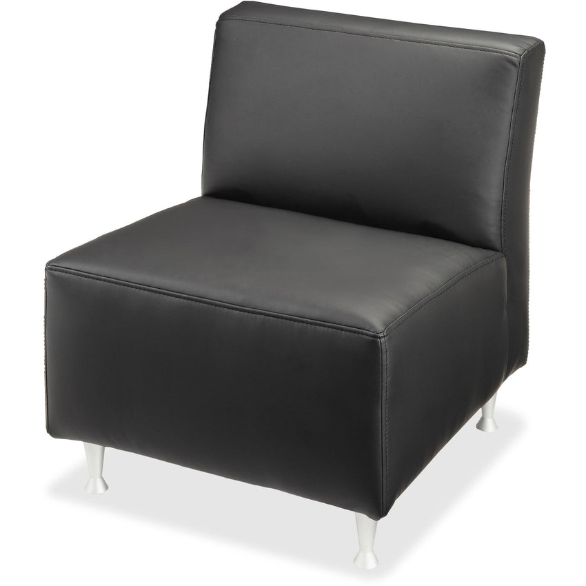 Lorell Fuze Modular Series Armless Lounge Chair with Leather Upholstery - 17.75"H (LLR - LLR86917) - SchoolOutlet