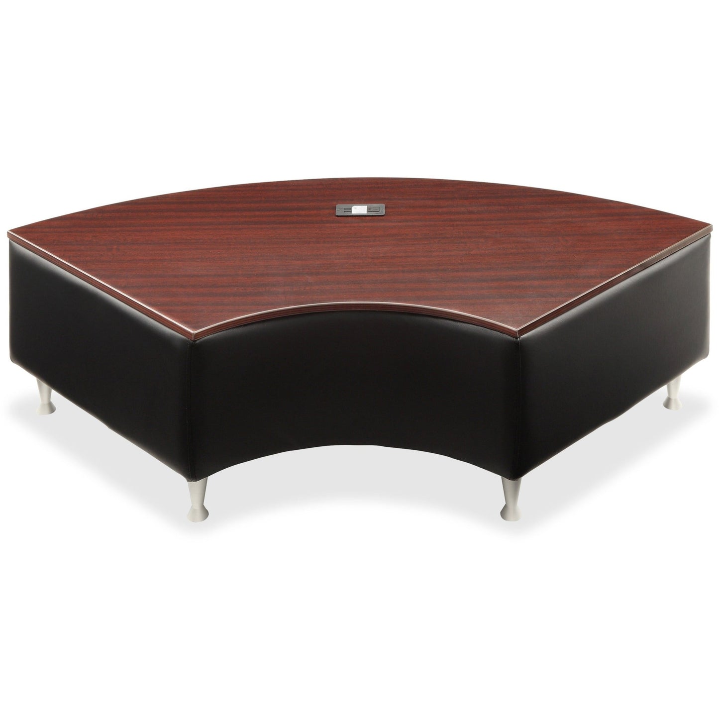Power - Integrated Mahogany Lorell Fuze Modular Lounge Connector 57.5"W x 29.5"D x 18"H (LLR - LLR86921) - SchoolOutlet