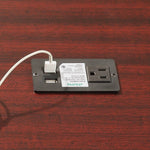 Power - Integrated Mahogany Lorell Fuze Modular Lounge Connector 57.5