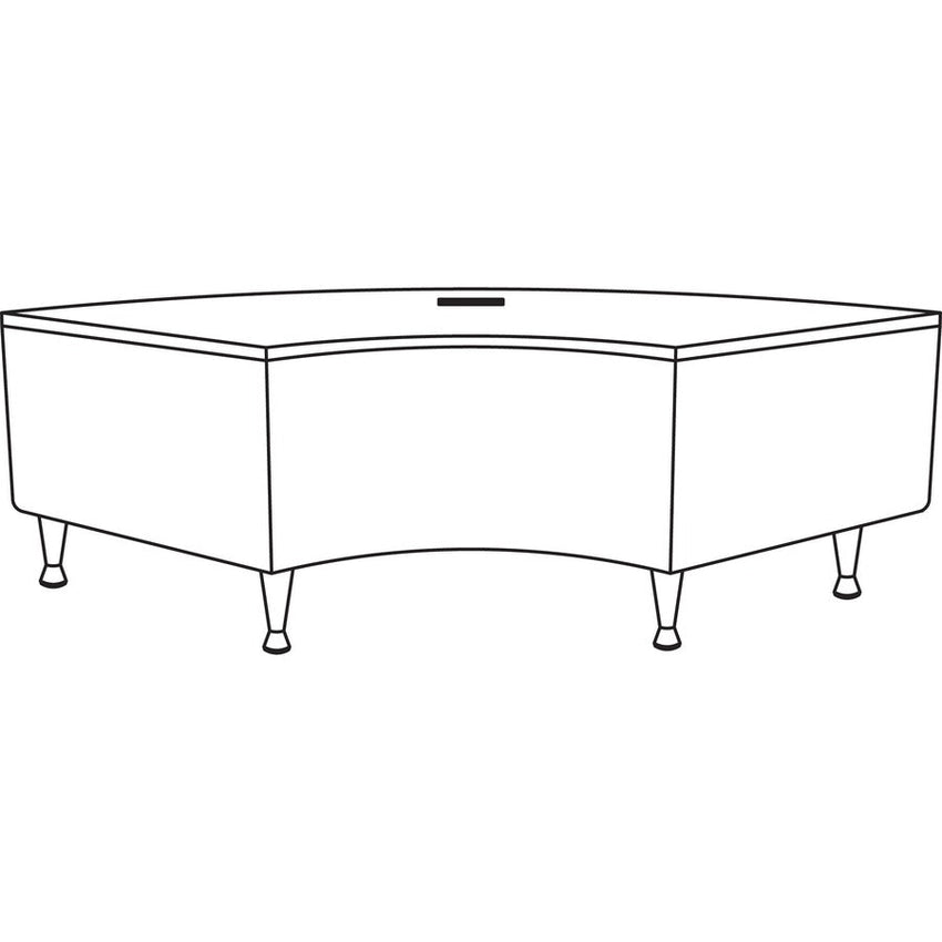 Power - Integrated Mahogany Lorell Fuze Modular Lounge Connector 57.5"W x 29.5"D x 18"H (LLR - LLR86921) - SchoolOutlet