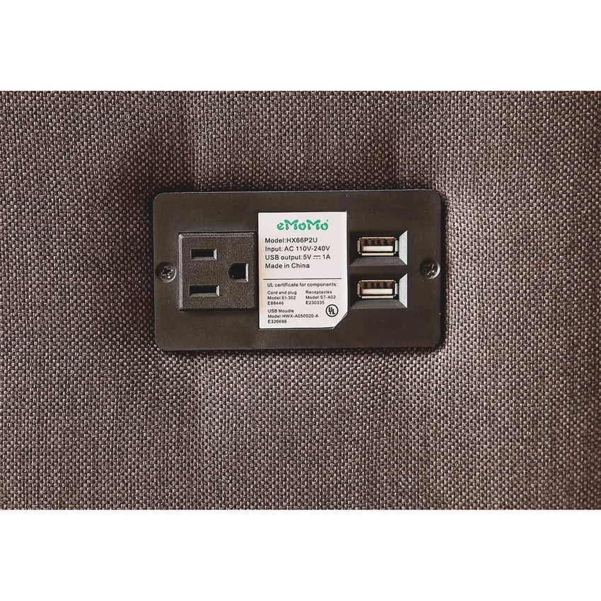 Power - Integrated Mahogany Lorell Fuze Modular Lounge Connector 57.5"W x 29.5"D x 18"H (LLR - LLR86921) - SchoolOutlet