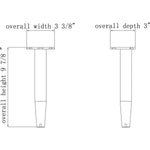Lorell Contemporary Reception Collection Single Metal Bases 4.5