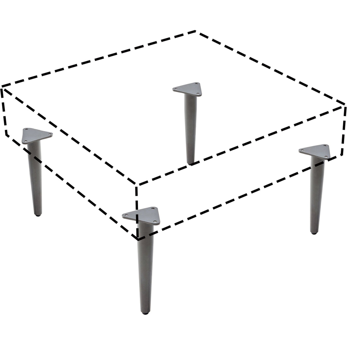 Lorell Contemporary Reception Collection Single Metal Bases 4.5"W x 9.8"D x 1.5"H (LLR - LLR86932) - SchoolOutlet