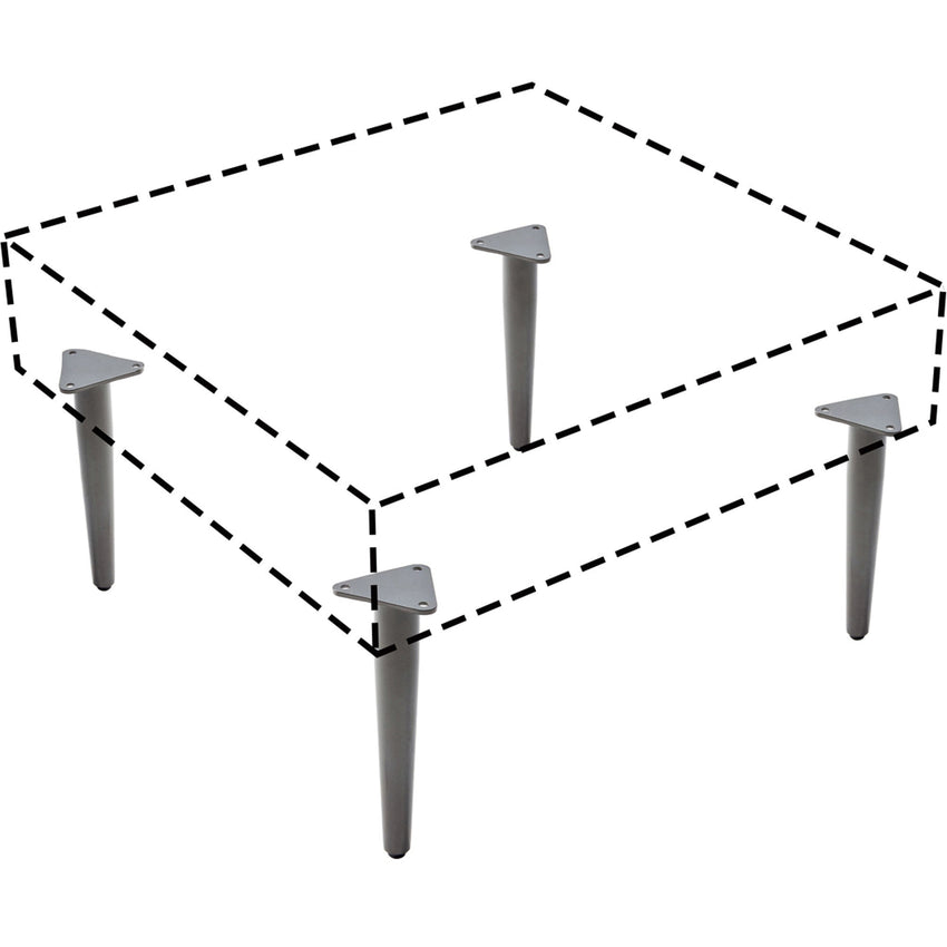 Lorell Contemporary Reception Collection Single Metal Bases 4.5"W x 9.8"D x 1.5"H (LLR - LLR86932) - SchoolOutlet