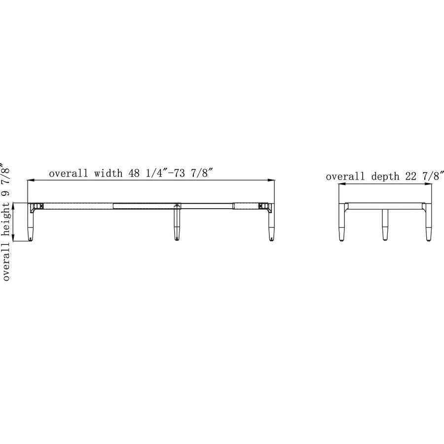 Lorell Contemporary Reception Collection Adjustable Metal Base 47.9"W x 22.9"D x 9.8"H (LLR - LLR86933) - SchoolOutlet