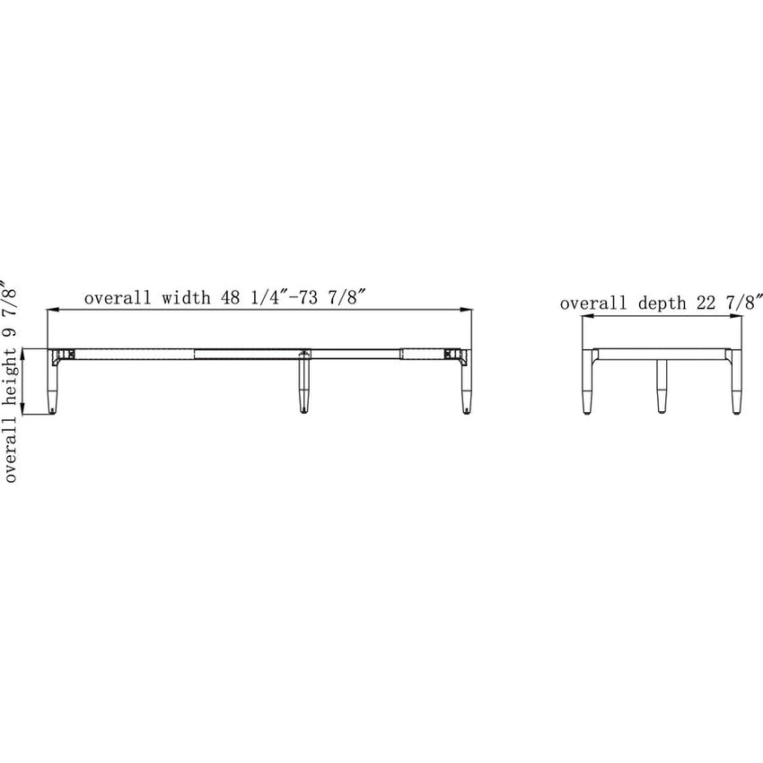 Lorell Contemporary Reception Collection Adjustable Metal Base 47.9"W x 22.9"D x 9.8"H (LLR - LLR86933) - SchoolOutlet