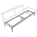 Lorell Contemporary Reception Collection Adjustable Metal Base 47.9