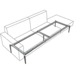 Lorell Contemporary Reception Collection Adjustable Metal Base 47.9
